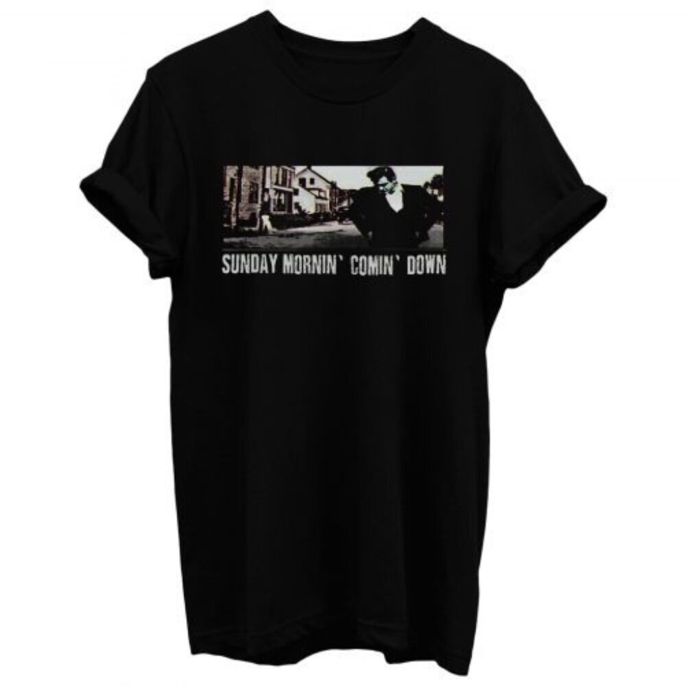 Johnny Cash Sunday Mornin Comin Down Country Music Legend Fan T-Shirt 159